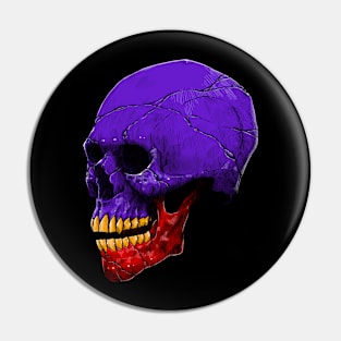 Blue Red Skull Pin