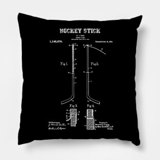 Hockey Stick Patent White Pillow