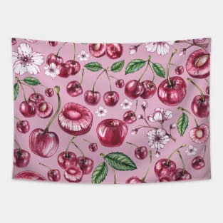 Vintage Cherry Pattern Retro Collection Tapestry