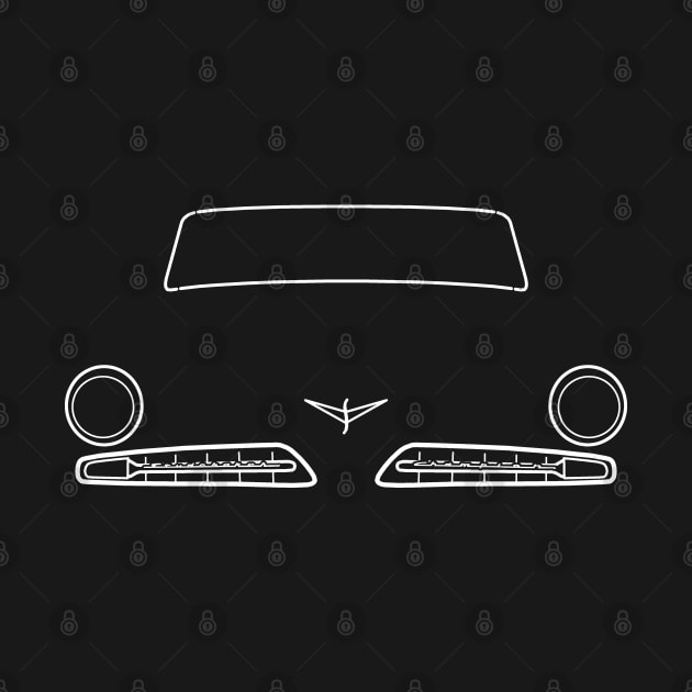 Studebaker Champion 1954 classic car white outline graphic by soitwouldseem