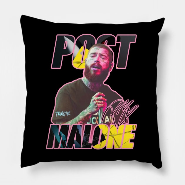 Post Malone 3 Album T-Shirt Pillow by TRAGIK TEXTILES