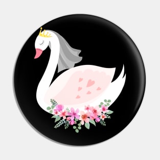 Getting Married Bride And Groom Animal Ducks Birds Swans Wedding Party Pin