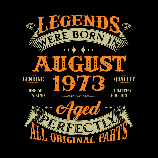 August 1973 Legend 50 Years Old 50th Birthday Gift by Kontjo