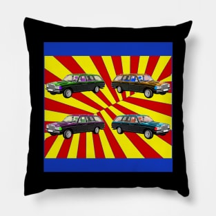 W123 popart absract colorful retro style Pillow