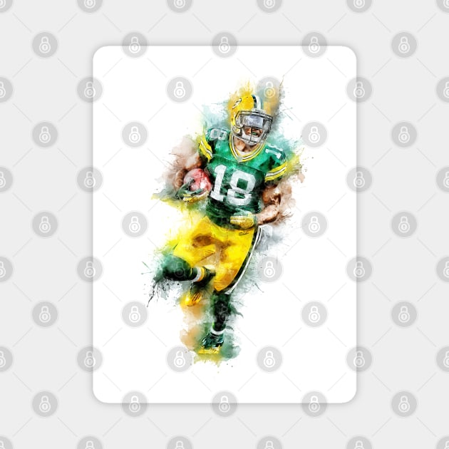 Football Player AWESOME abstract watercolor splatter artwork for all the GRIDIRON fans Magnet by Naumovski