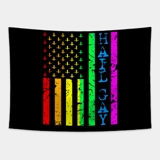 Hail Gay LGBT Satanic Flag Tapestry