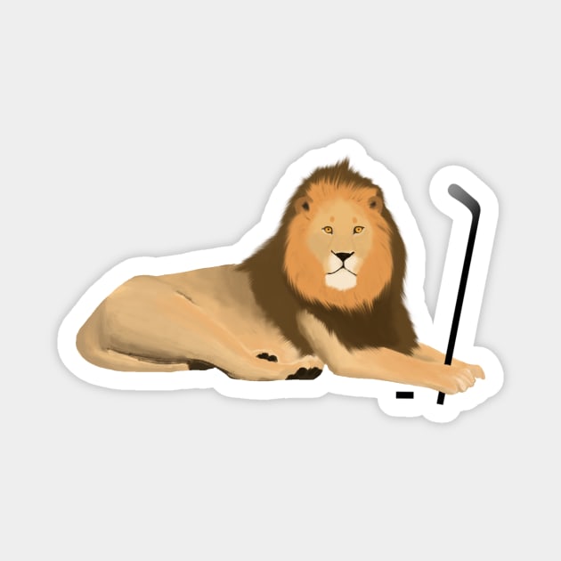 Ice Hockey Lion Magnet by College Mascot Designs