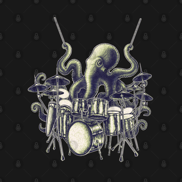 Octopus playing drums by Artardishop