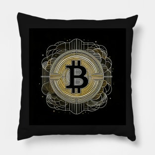 Aureate Cipher: The Gilded Bitcoin Enigma Pillow