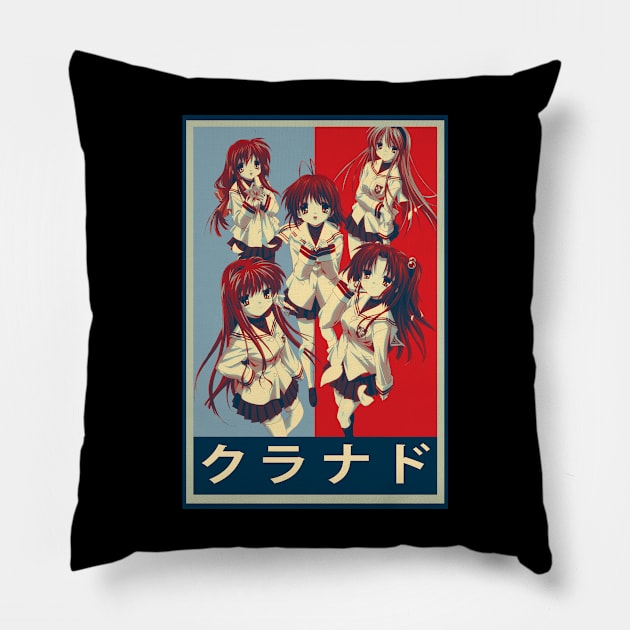 Graphic Characters Clannad Japanese Anime Pillow by Cierra Bauch