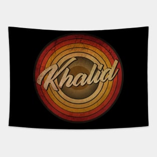 arjunthemaniac,circle retro faded Khalid Tapestry