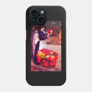 'Flower Girl' by Childe Hassam REMASTERED TECHNICOLOR Phone Case