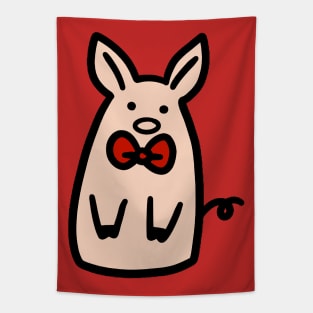 Bow Tie Piggy Tapestry