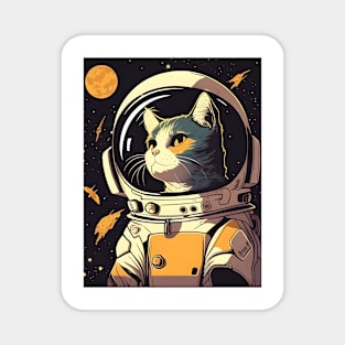 Funny Cat Astronaut Space Cat Lover Retro - Love Cats Magnet