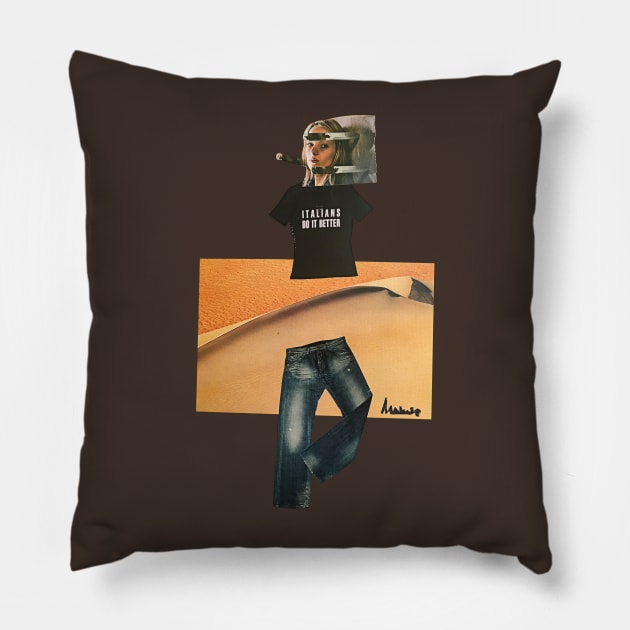 Italians do it better collage Pillow by MarisePix