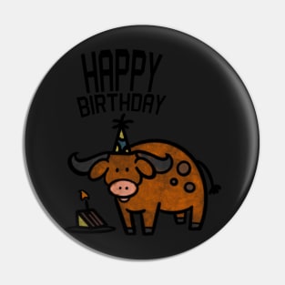 Bull Birthday Pin