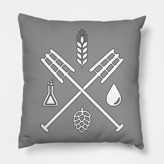 Beer Ingredients Dueling Paddles [Light] Pillow by PerzellBrewing