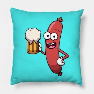 Happy Sausage With Beer Pillow