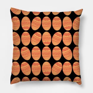 The red and yellow decorated easter egg pattern, version 4 Pillow