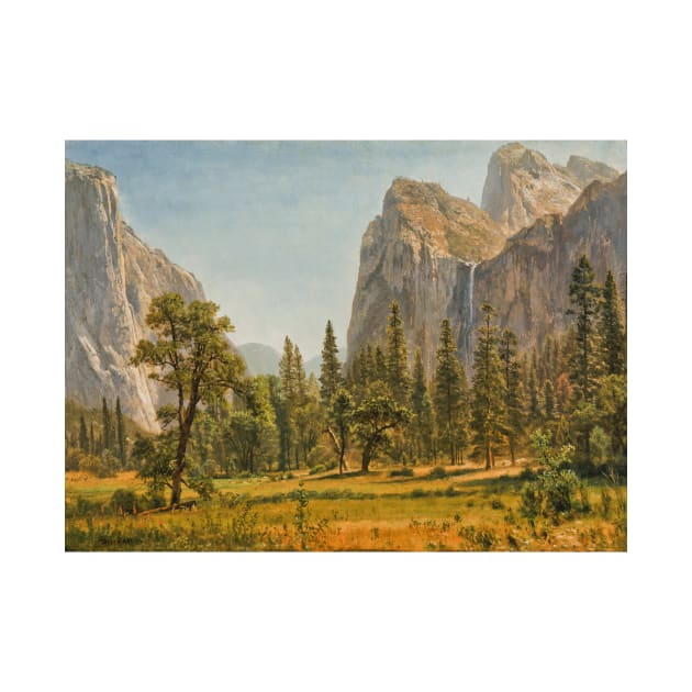 Bridal Veil Falls, Yosemite Valley, California by Albert Bierstadt by Classic Art Stall