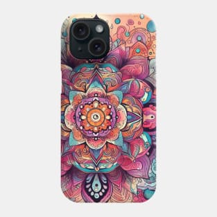 Psychedelic looking abstract illustration flowers Phone Case