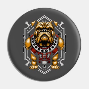 Bulldog Football Warrior Art Print Pin