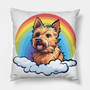 Cute Australian Terrier Rainbow Cloud Kawaii Dog Happy Puppy Pillow