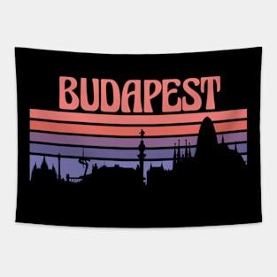 Budapest City Skyline Sunset Tapestry