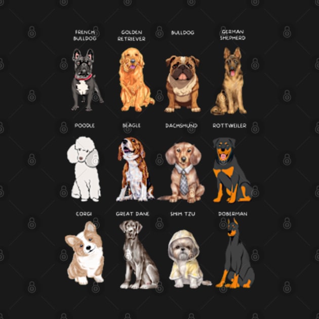 dog breeds by Pawfect Designz