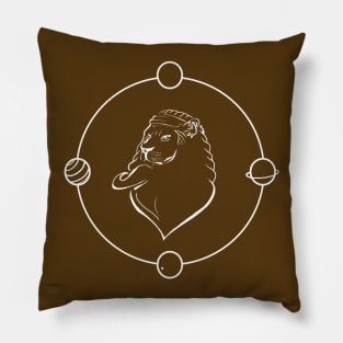 A graphic cosmic lion Pillow