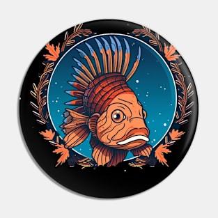 Lionfish in Ornament, Love Fishes Pin