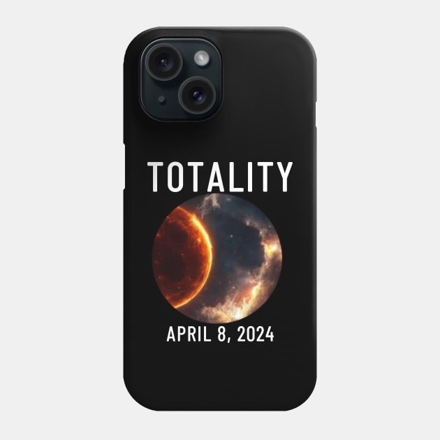 Totality April 8, 2024 Solar Eclipse Phone Case by Little Duck Designs