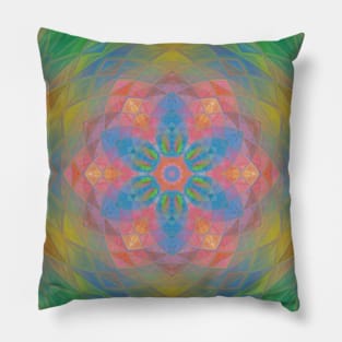 Rainbow Mandala Cheerful Happy Pillow