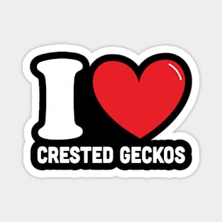 Red Heart I Love Crested Geckos Magnet