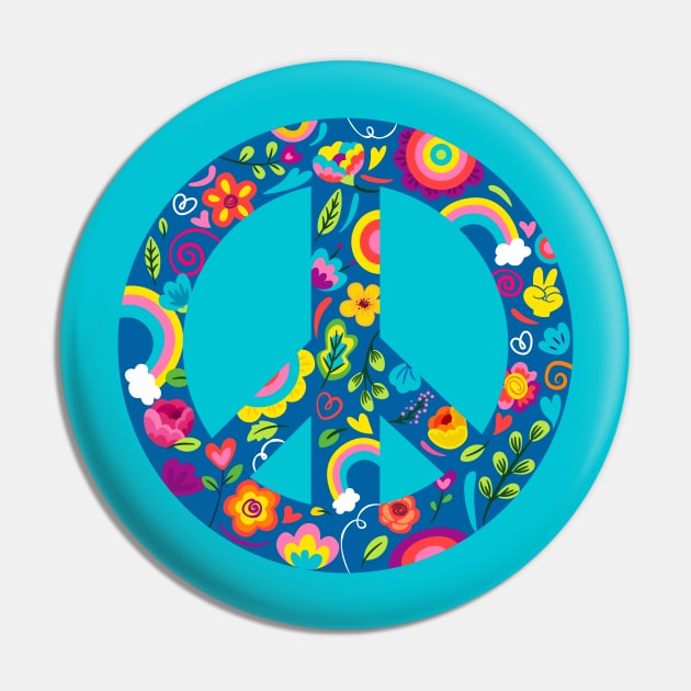 Groovy Nature Peace Sign Pin by machmigo