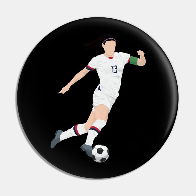 Female soccer player with the ball Pin by RockyDesigns