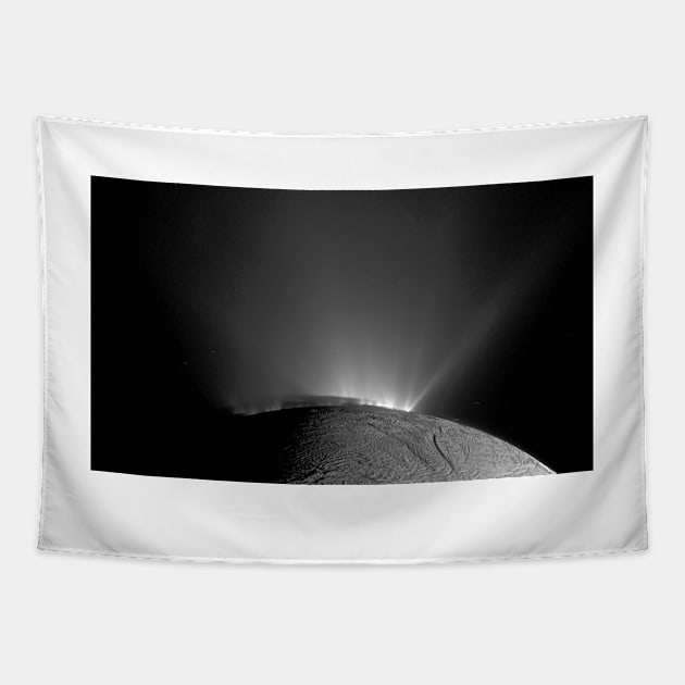 Enceladus polar geysers, Cassini image (C039/1663) Tapestry by SciencePhoto