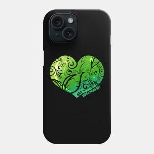 Green Heart With Ornaments, Veganism World Vegan Day Phone Case