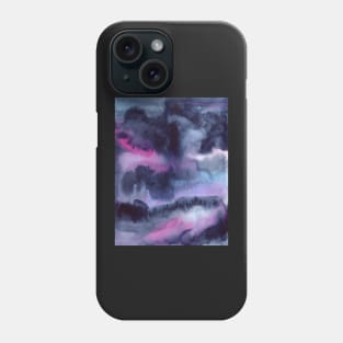 Bold Watercolor Texture with Indigo, Pink and Light Blue Phone Case