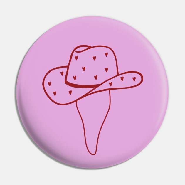 Cowboy Hat with Hearts Pin by Online_District