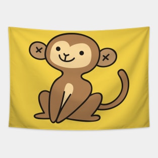 Cute Baby Monkey Doodle Drawing Tapestry