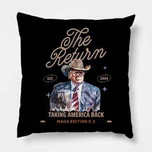 Western Donald The Return Cowboy President, Trump 2024 Pillow