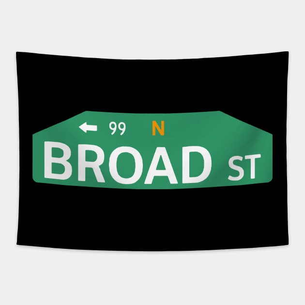 Broad St Sign Tapestry by Philly Drinkers