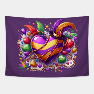 Love Mardi Gras For Heart Funny Mardi Gras Tapestry