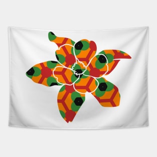 Colorful Floral Design Tapestry