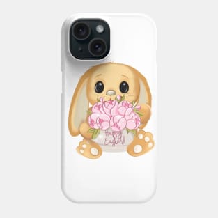 Spring bunny, Easter bunny, bunny rabbit flowers peony roses Phone Case