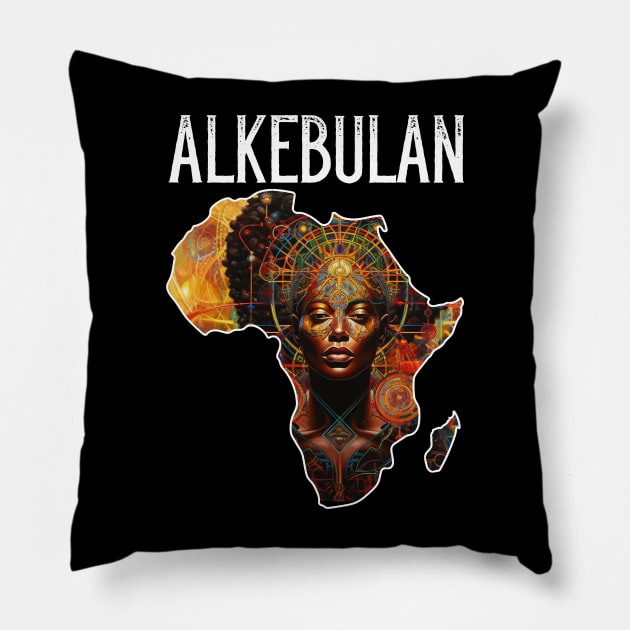 Shape Of Africa Map Alkebulan Melanin Gift T-Shirt Pillow by Merchweaver