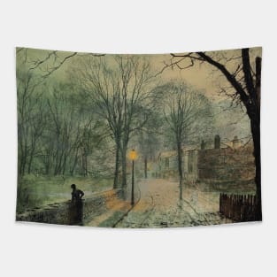 A Moonlit Stroll, Bonchurch, Isle of Wight by John Atkinson Grimshaw Tapestry