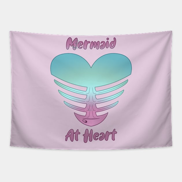 Pastel Goth Mermaid at Heart Tapestry by JuditangeloZK