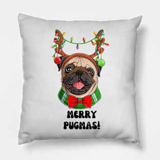 Merry Pugmas Design Pillow